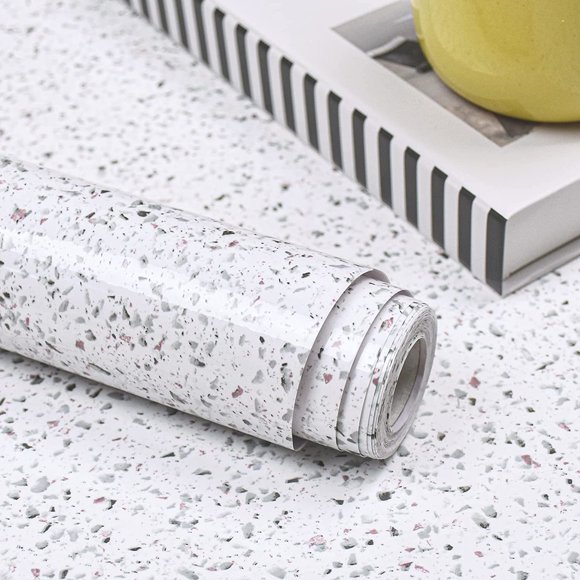 Glossy Marble Paper for Countertop Marble Peel and Stick Wallpaper Granite Wallpaper White Marble Sticker Waterproof Marble Self Adhesive Wallpaper