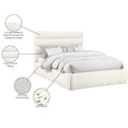 thumbnail image 2 of Meridian Furniture Adam Cream Chenille Fabric Queen Bed, 2 of 9