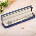 thumbnail image 5 of Uxcell Velvet Necklace Box Single Slot Long Chain Box Vintage Jewelry Holder for Wedding Engagement Style 3, Blue, 5 of 5
