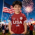 thumbnail image 2 of felwors Boys Girls 250 Anniversary USA Shirt Vintage 250 Years America Shirt Short Sleeve Celebration Patriotic Flag 1776-2026 Tshirt(Red,2-3 Years), 2 of 3