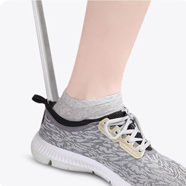 BESTYASH 1Ud Calzador De Metal Negro Con Mango Largo Ergonomico Para Facilitar Y Aliviar Dolor