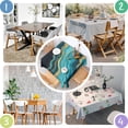 thumbnail image 4 of Blue Gold Wave Marble Pattern Square Tablecloth,Waterproof Square Table Cover,Wipeable Spillproof Washable Table Cover for Home Kitchen Party Decor 60"x60"(152x152cm), 4 of 6