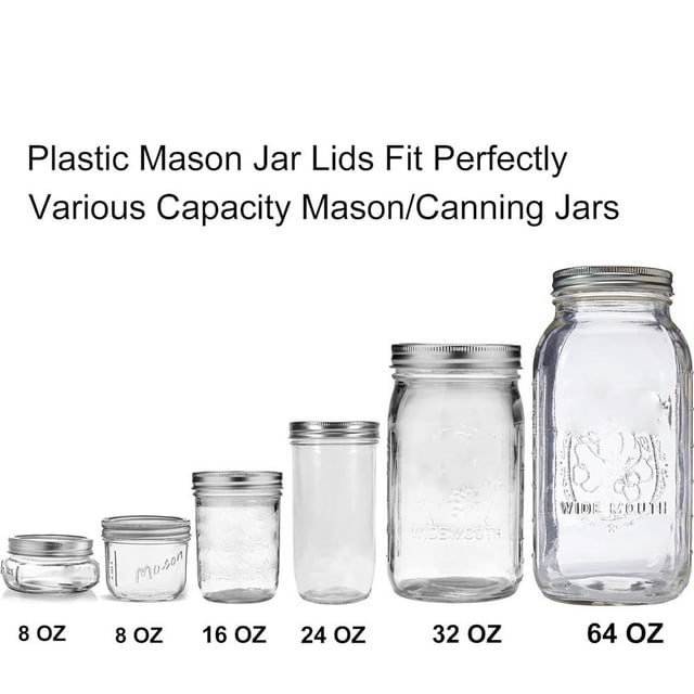 EIGTHTAIL 21 PACK Wide Mouth Mason Jar Lids for Ball Kerr and More White Plastic Storage Caps for Mason/Canning Jars Leak-Proof & Anti-Scratch Resistant Surface White