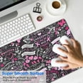 thumbnail image 4 of Long Mouse Pads for Desk,Pink Breast Cancer and Love Desk Mats on Top Of Desks, Desk Mouse Pad Extra Large with 3mm Non-Slip Base and Stitched Edge for Gaming,Office,Work,Home 31.5x11.8in, 4 of 5