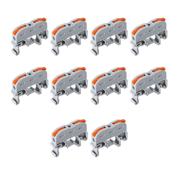 10 piezas KV121 Bloque de terminales rápidos de inserción Conector de riel DIN Conector eléctrico rápido compacto universal Bloque de terminales de operación de equipo estable