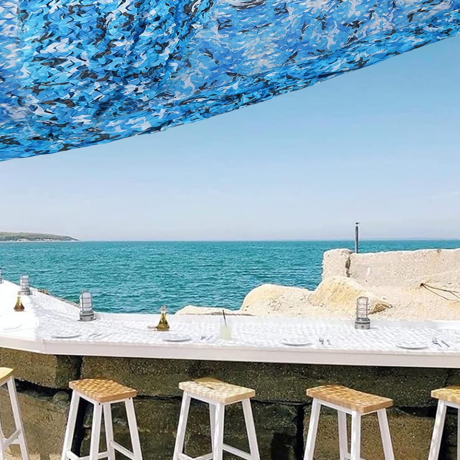KQJQS Blue Shade Cloth, 6.5x10FT Resistant Garden Sun Shade Net, Durable Mesh Shade Tarp with Reinforced Grommets for Greenhouse, Plant, Chicken Coop, Pergola,Canopy (6.5x5ft)