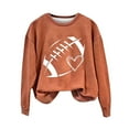thumbnail image 2 of Frostluinai Football Sweatshirts for Women Game Day Long Sleeve Shirts Round Neck Casual T Shirts Fashion Rugby Print Pullover Tops, 2 of 4