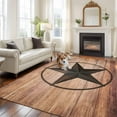 thumbnail image 3 of Area Rug for Living Room, Western Star Retro Non-Slip Indoor Large Carpet for Bedroom/Dining Room, Country Farmhouse Brown Wooden Grain Washable Low-Profile Rectangle Floor Runner Rugs - 6 x 9 Ft, 3 of 7