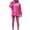 Pink, variant on Women's Fashionable Solid Color Casual Long Sleeved Round Neck Hoodie Top Stripe Pants Set,Mint Green,M