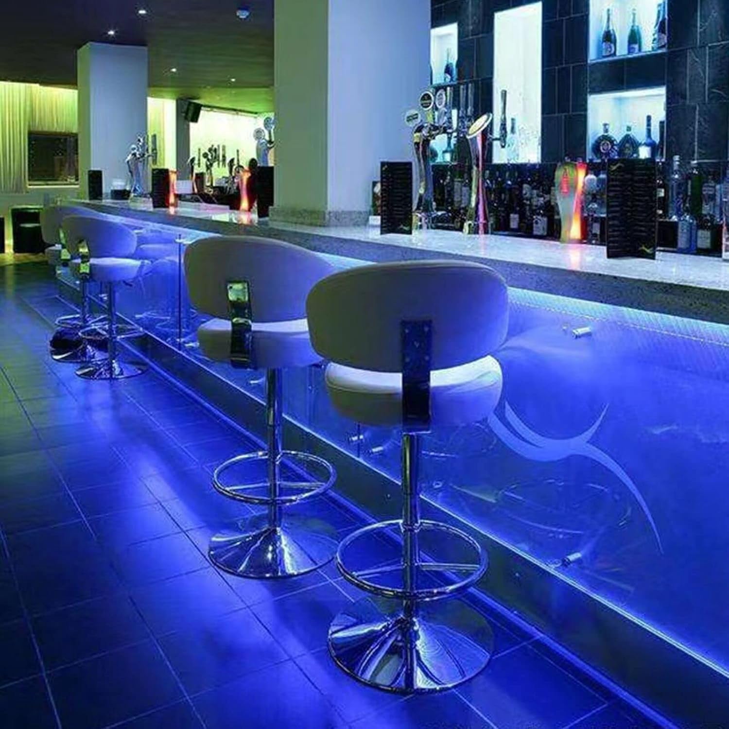 Blue Neon Light Strip 18FT Flexible Neon Rope Lights Indoor Outdoor Led Strip Lights Waterproof 120LEDs/M AC 110VPlug and Neon LED Lights for Bedroom Home Commercial Lighting