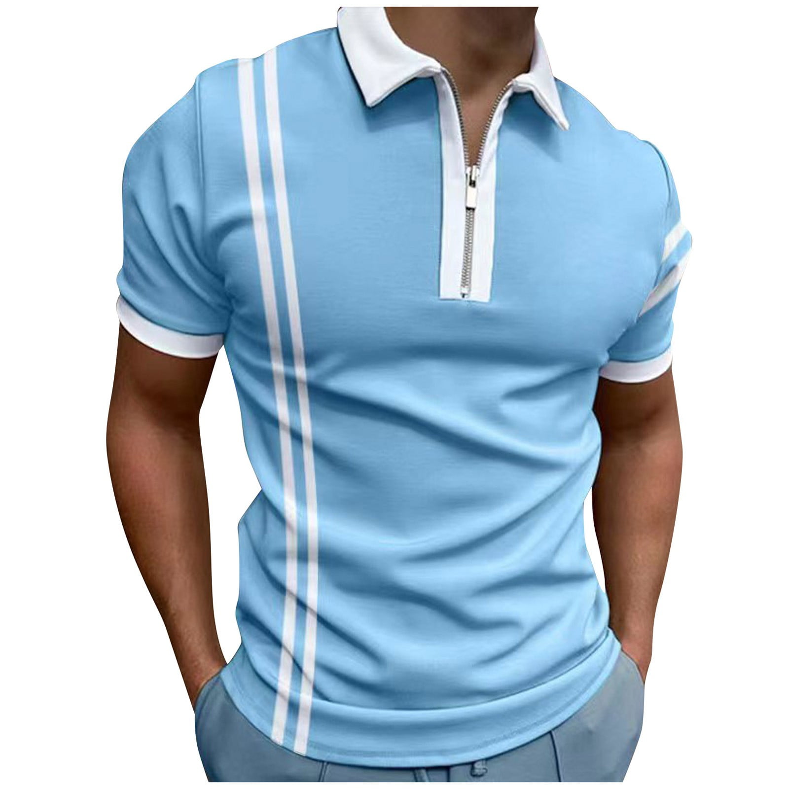 forbandelse Imponerende Folde Akiihool Mens Polos Shirts Men's Polo Shirts Short Sleeve Performance Slim  Fit Zip T Shirts for Sports Golf Tennis Workout (Blue,XXL) - Walmart.com