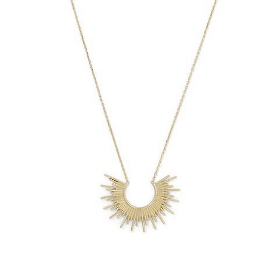 .925 Sterling Silver "Shine On!" 14 Karat Gold Plated Sunburst Women's Necklace/Pendant