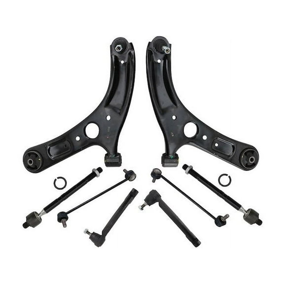 Front Control Arm Ball Joint Tie Rod and Sway Bar Link Kit 8 Piece - Compatible with 2014 - 2018 Kia Forte 2015 2016 2017