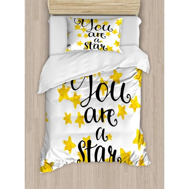 Juego de Funda Nórdica, Eres una Estrella Frase Palabras de Aliento Diseño de Palabras,