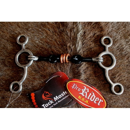 - Horse Stainless Steel Copper stripes Rings 3 Mouth Piece Dog Bone Horse Bit 3519