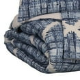 thumbnail image 2 of Diamond Pattern 3 Piece Fabric King Comforter Set, Blue and Cream- Saltoro Sherpi, 2 of 5