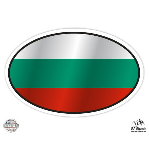 Bulgaria Flag Oval - 7" Vinyl Sticker - For Car Laptop I-Pad - Waterproof Decal