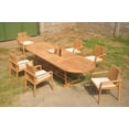 thumbnail image 6 of Grade-A Teak Dining Set: 6 Seater 7 Pc: 118" Mas Oval Trestle Leg Table And 6 Clipper Stacking Arm Chairs Outdoor Patio WholesaleTeak #51CP2707, 6 of 6