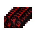thumbnail image 4 of MKHERT Funny Bloody Hands Horror Halloween Theme Placemats Table Mats for Dining Room Kitchen Table Decoration 12x18 inch,Set of 6, 4 of 4