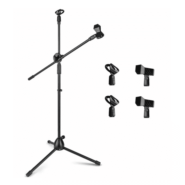 Soporte de micrófono BLOOSOM Trípode Boom con 4 Clips de micrófono negro