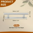 thumbnail image 2 of Uxcell 8 Pack Self-Stick Push Pull Helper, 6 Inch Plastic Adhesive Cabinet Handles Round Stick-on Handle for Kitchen Cabinet Window Sliding Closet Door Wardrobe(Silver), 2 of 6