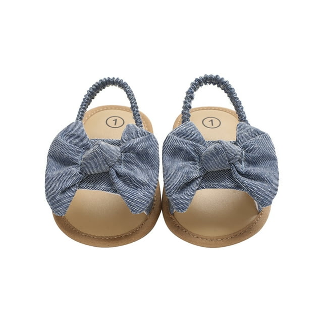 Baby Girl Bow Knot Sandals Cute Soft Sole Flat Princess Shoes Newborn ...