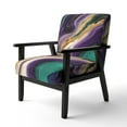 thumbnail image 3 of Designart Chaise d'Appoint Moderne Rembourrée "Bold Strokes in Purple, Green, and Gold II" - Fauteuil Moderne pour Salon, 3 of 7