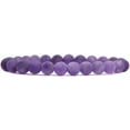 thumbnail image 1 of Angelstones Bracelet Extensible Unisexe en Perles Rondes 8 mm en Cristal d'Améthyste Clair Mat Naturel de Qualité A 7 Pouces, 1 of 5