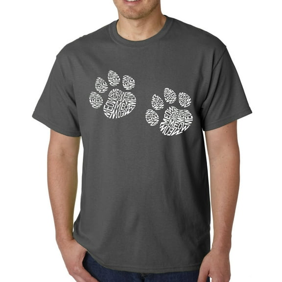 LA Pop Art Men's Word Art T-Shirt - Meow Cat Prints