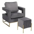 thumbnail image 2 of Larenta Upholstered Chair and Footrest - Gray, 2 of 4