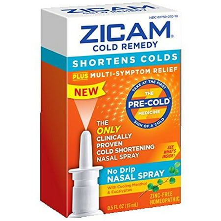Zicam Cold Remedy Pre Cold Medicine No Drip Nasal Spray Cooling Menthol 0.5