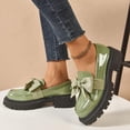 thumbnail image 6 of Crunowin Women's Round-Toe Loafers, Classic Round Toe Spring/Summer Style Height-Increasing Sole Trendy Comfortable Casual Flats Green, 6 of 9