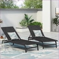 thumbnail image 2 of Outdoor Chaise Lounges Set of 2, 5-Position Recline for Patio Pool | Dark Gray | Aluminum, 2 of 16