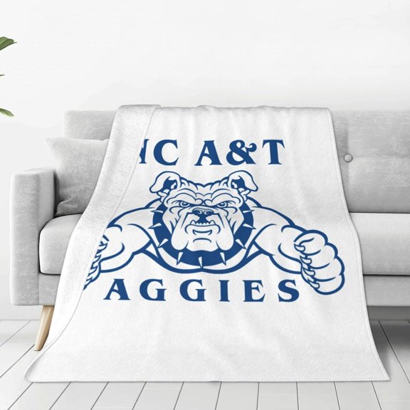North Carolina A&T Aggies Blanket Large Luxury Fleece Soft Anti-Static Anti-Pilling Flannel Bed Blanket