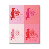 Pop Style Pink Santa Claus Holiday Graphic Art Gallery Wrapped Canvas Print Wall Art
