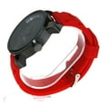 thumbnail image 3 of Mens Silicone Chain Link Band Modern Minimal Round Analog Wrist Watch Red, 3 of 4