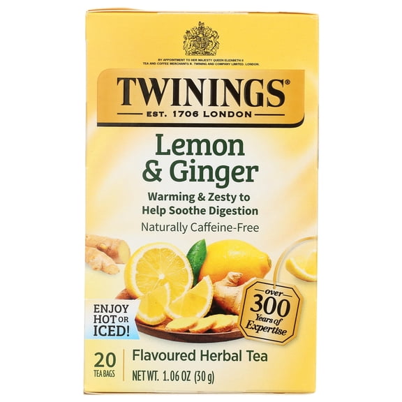 2X - Twinings Tea From Grosvenor, Tea Lemon Ginger, 20 Count
