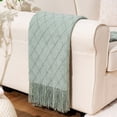 thumbnail image 5 of Battilo Sage Green Throw Blanket,Boho Bed Throws,Light Blue Blanket for Couch Spring Decor,50"x60", 5 of 8