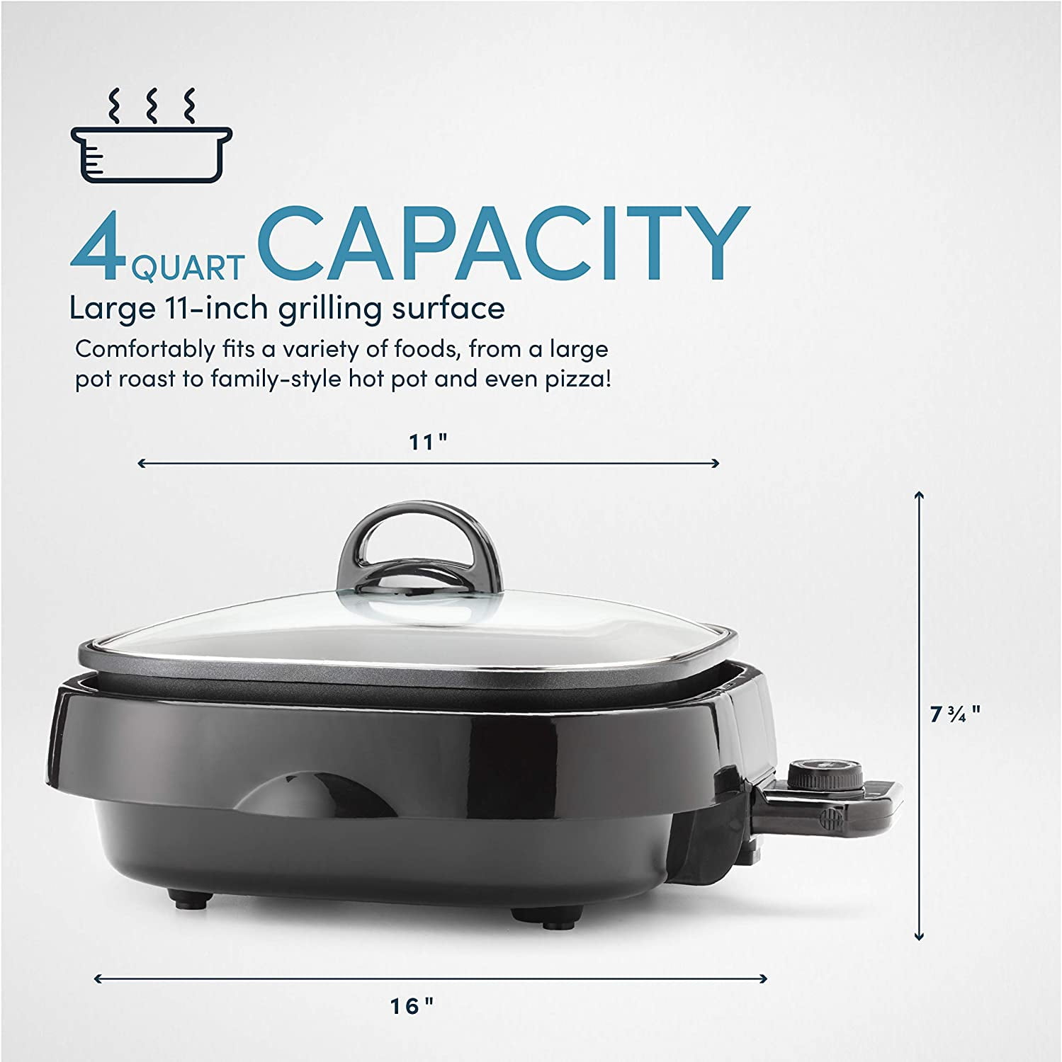 Aroma Grillet Electric Contact Grill - 3-in-1, Non-Stick, Portable