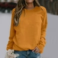 thumbnail image 2 of Women's Crewneck Sweatshirts Long Sleeve Basic Solid Pullover Tops 2025 Fall Winter Trendy Soft Comfy Relaxed Fit T-Shirts, 2 of 5
