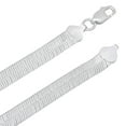thumbnail image 2 of 6.7mm Solid .925 Sterling Silver Flat Herringbone Choker Chain Necklace, 18 inches + Gift Box, 2 of 7