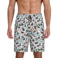 thumbnail image 1 of Balery Mallard Ducks Wild Birds1 Pantalones cortos de pijama de punto de algodón para hombre con cinturilla y bolsillos-3X-Large, 1 of 6
