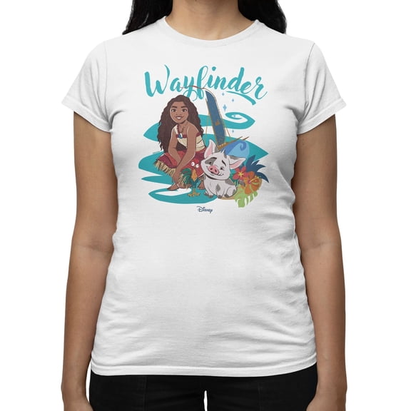 Disney Moana Wayfinder In Waves Women's T Shirt (White, S-XXL)