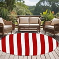 thumbnail image 5 of Red Striped Large Area Rugs for Bedroom Living Room, Soft Non Slip Carpet Bedside Rug, Christmas Farmhouse Red White Stripes Round Floor Cover Kitchen Accent Rug 6' for Dining Room/Office, 5 of 9