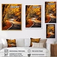thumbnail image 4 of Designart "Golden Autumn Road" Landscapes Canvas Wall Art - Modern Orange Road Entryway Wall Art Print, 4 of 6