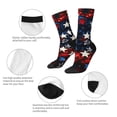 thumbnail image 3 of Gukieu Red Blue White Stars Print Contrast Color Mid-calf Socks, Sweat-wicking Athletic Socks, Unisex Clothing Accessories, 3 of 6