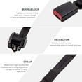 thumbnail image 6 of 3 Point Harness Safety Seat Belt, Multifunction Seat Belt, 11ft Retractable Adjustable Safety Seat Belt, Black, 6 of 6