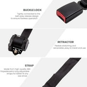 HomeDepot 3 Point Harness Safety Seat Belt, 11ft Adjustable Retractable, High-Quality Nylon, Black