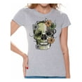 thumbnail image 1 of Awkward Styles Skull T-Shirt Floral Shirts for Women, 1 of 4