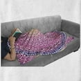 thumbnail image 6 of Pink Mandala Soft Flannel Fleece Throw Blanket, Vibrant Floral Geometric Symbolizing Harmony in Cosmos, Cozy Plush for Indoor and Outdoor Use, 70" x 90", Magenta Purple Peach, by Ambesonne, 6 of 6